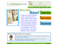 Tablet Screenshot of getworksheets.com